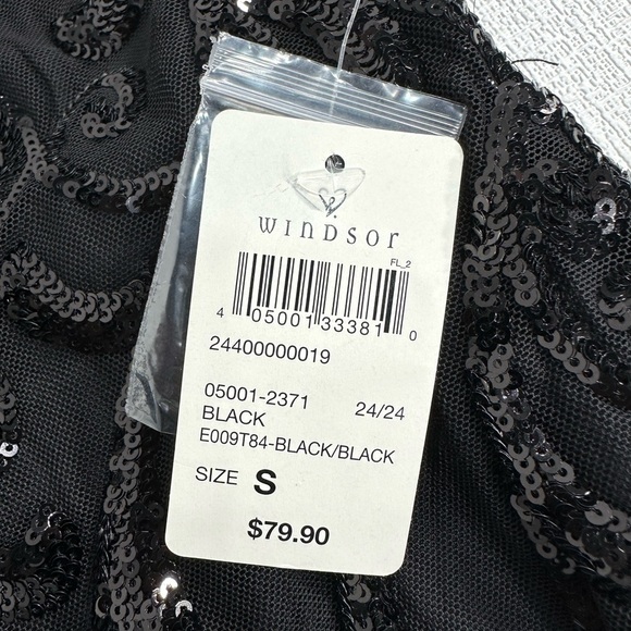 NWT windsor Kaelie Sequin Sheer Mesh Long Sleeve Mini Dress size S - Picture 10 of 15